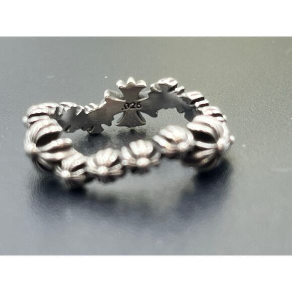 Chrome Hearts Authenticated Sterling Silver Cross Wave Ring 2017 Sz 5.5 - Picture 10 of 10